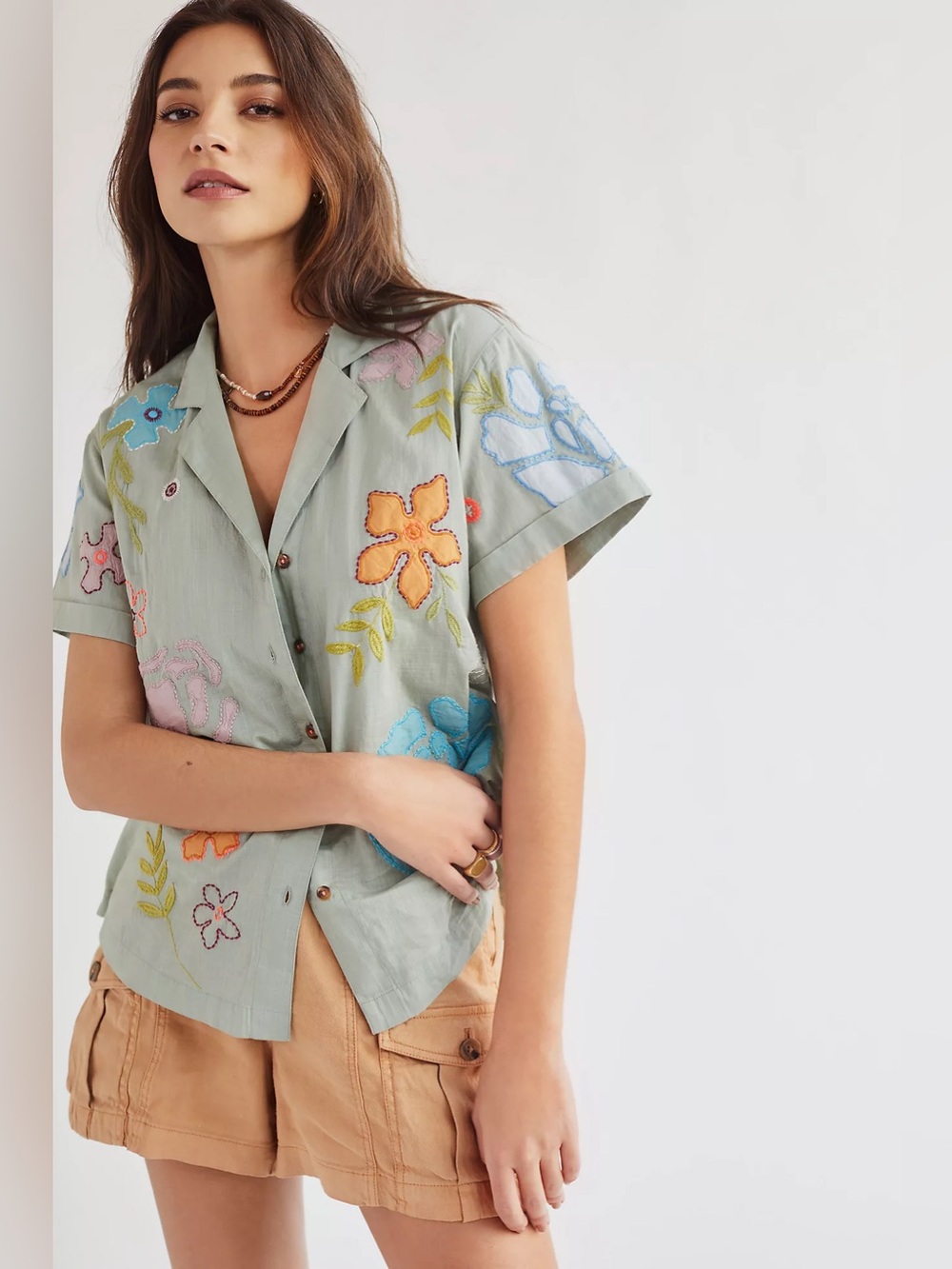 Anthropologie Maeve Surf Shirt size medium 100% cotton